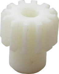 Poly Hi Solidur - 16 Pitch, 3/4" Pitch Diam, 12 Tooth Spur Gear - 1/2" Face Width, 1/4" Bore Diam, 9/16" Hub Diam, Nylon - Apex Tool & Supply