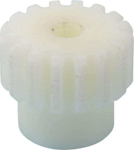 Poly Hi Solidur - 16 Pitch, 1" Pitch Diam, 16 Tooth Spur Gear - 1/2" Face Width, 1/2" Bore Diam, 13/16" Hub Diam, Nylon - Apex Tool & Supply