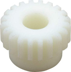 Poly Hi Solidur - 16 Pitch, 1-1/4" Pitch Diam, 20 Tooth Spur Gear - 1/2" Face Width, 1/2" Bore Diam, 1-1/16" Hub Diam, Nylon - Apex Tool & Supply