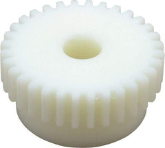 Poly Hi Solidur - 16 Pitch, 2" Pitch Diam, 32 Tooth Spur Gear - 1/2" Face Width, 1/2" Bore Diam, 1-3/4" Hub Diam, Nylon - Apex Tool & Supply