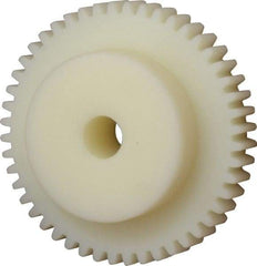 Poly Hi Solidur - 16 Pitch, 3" Pitch Diam, 48 Tooth Spur Gear - 1/2" Face Width, 1/2" Bore Diam, 2" Hub Diam, Nylon - Apex Tool & Supply
