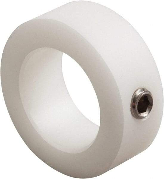 Climax Metal Products - 7/8" Bore, Nylon, Set Screw Shaft Collar - 1-3/8" Outside Diam, 9/16" Wide - Apex Tool & Supply