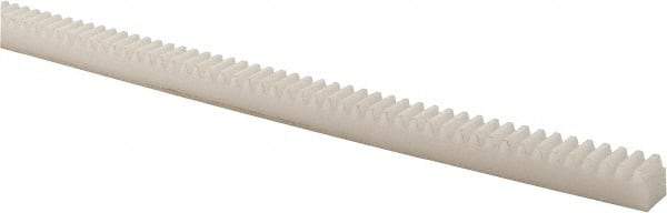 Poly Hi Solidur - 3/8" Face Width, 4 Feet Long, 3/8" Thick Nylon Gear Rack - 20 Pitch, 14-1/2° Pressure Angle - Apex Tool & Supply