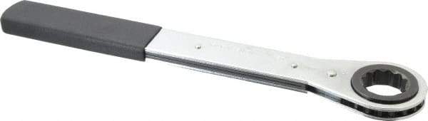 Lang - 1-5/16" 12 Point Ratcheting Box Wrench - Single End, 15-1/2" OAL, Steel, Nickel Chrome Finish - Apex Tool & Supply