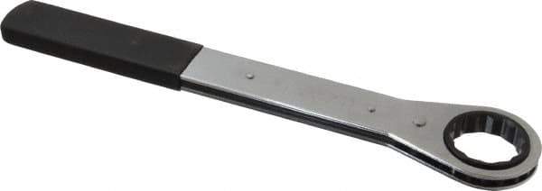 Lang - 1-5/8" 12 Point Ratcheting Box Wrench - Single End, 15-1/2" OAL, Steel, Nickel Chrome Finish - Apex Tool & Supply