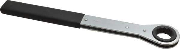 Lang - 24mm 12 Point Ratcheting Box Wrench - Single End, 12" OAL, Steel, Nickel Chrome Finish - Apex Tool & Supply