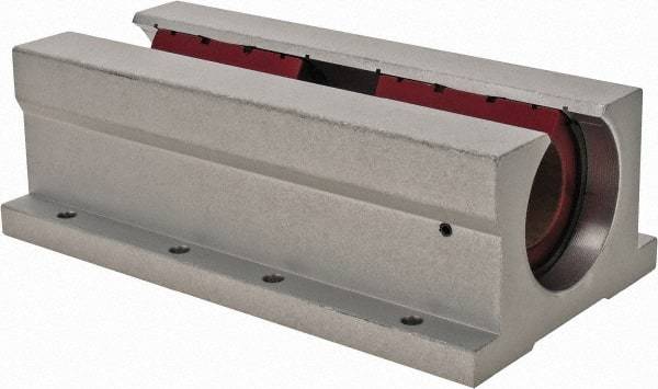 Pacific Bearing - 1-1/4" ID, 7-1/2" OAL x 2.813" OAH Open Twin Pillow Block - 7-1/2 Inch Overall Length x 2-13/16 Inch Overall Height x 4 Inch Width, - Apex Tool & Supply