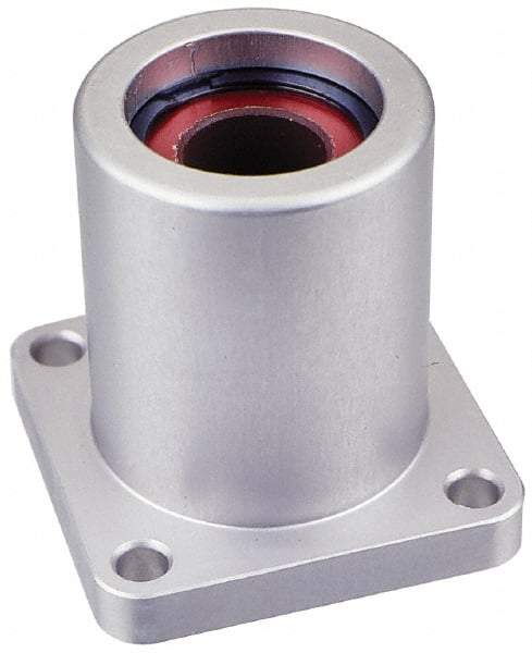 Pacific Bearing - 1" ID, 2.812" OAL x 2-3/4" OAH 4-Bolt Flange Mounted Bearing - 1,905 Lb Static Cap, 2-1/8" Btw Mnt Hole Ctrs, Aluminum - Apex Tool & Supply