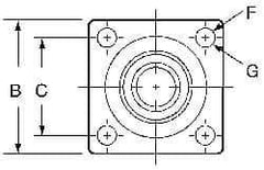 Pacific Bearing - 1" ID, 2-3/4" OAW x 2.812" OALFlange Mounted Bearing - 1,905 Lb Static Cap - Apex Tool & Supply