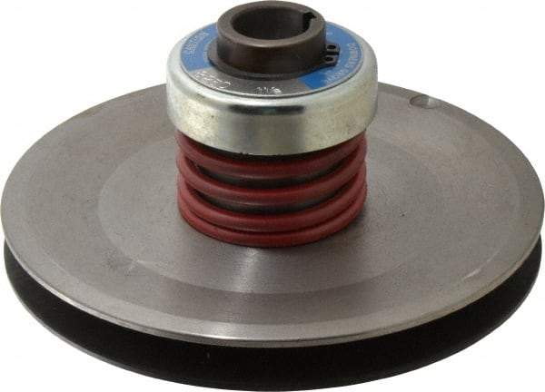 Lovejoy - 5" Min Pitch, 4.38" Long, 7.9" Max Diam, Spring Loaded Variable Speed Pulley - 8-1/4" Outside Diam, 1-1/8" Inside Diam, 5 Hp at 1750 RPM, 3 Hp at 1150 RPM - Apex Tool & Supply