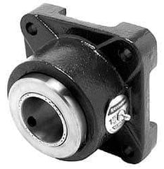Browning - 5-3/8" OALType E 4-Bolt Flange Bearing - 4-1/8" Btw Mnt Hole Ctrs, Cast Iron - Apex Tool & Supply