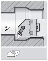 Kennametal - Left Hand Cut, 50.80mm Min Bore Diam, Size H24 Modular Boring Cutting Unit Head - Through Coolant, Compatible with VN.. - Apex Tool & Supply