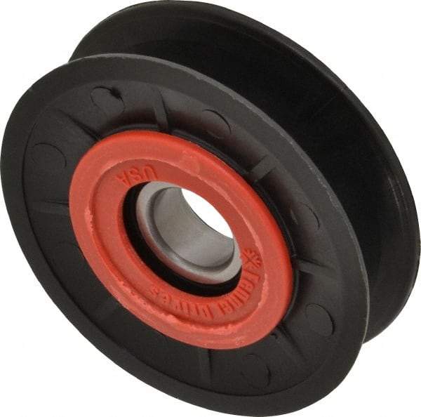 Fenner Drives - 17 Inside x 3.1" Outside Diam, 0.63" Wide Pulley Slot, Glass Reinforced Nylon Idler Pulley - 5L/B Belt Section, For Use with V-Belts - Apex Tool & Supply