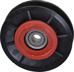 Fenner Drives - 3/8 Inside x 3" Outside Diam, 1/2" Wide Pulley Slot, Glass Reinforced Nylon Idler Pulley - 4L/A Belt Section, For Use with V-Belts - Apex Tool & Supply