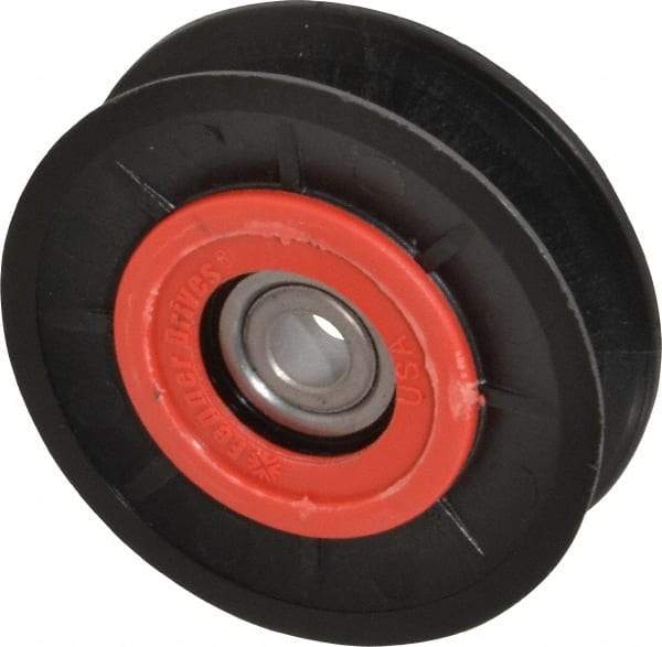 Fenner Drives - 3/8 Inside x 3.1" Outside Diam, 0.63" Wide Pulley Slot, Glass Reinforced Nylon Idler Pulley - 5L/B Belt Section, For Use with V-Belts - Apex Tool & Supply