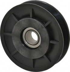 Fenner Drives - 1/2 Inside x 3" Outside Diam, 1/2" Wide Pulley Slot, Glass Reinforced Nylon Idler Pulley - 4L/A Belt Section, For Use with V-Belts - Apex Tool & Supply
