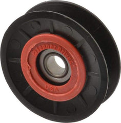 Fenner Drives - 1/2 Inside x 3.1" Outside Diam, 0.63" Wide Pulley Slot, Glass Reinforced Nylon Idler Pulley - 5L/B Belt Section, For Use with V-Belts - Apex Tool & Supply