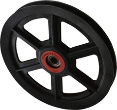 Fenner Drives - 1/2 Inside x 7-1/2" Outside Diam, 0.54" Wide Pulley Slot, Glass Reinforced Nylon Idler Pulley - 4L/A Belt Section, For Use with V-Belts - Apex Tool & Supply