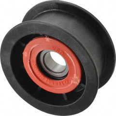 Fenner Drives - 17 Inside x 3" Outside Diam, 1.02" Wide Pulley Slot, Glass Reinforced Nylon Idler Pulley - For Use with Flat Belts, 7/8" Wide - Apex Tool & Supply