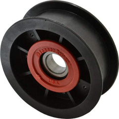 Fenner Drives - 17 Inside x 3-1/2" Outside Diam, 1" Wide Pulley Slot, Glass Reinforced Nylon Idler Pulley - For Use with Flat Belts, 13/16" Wide - Apex Tool & Supply