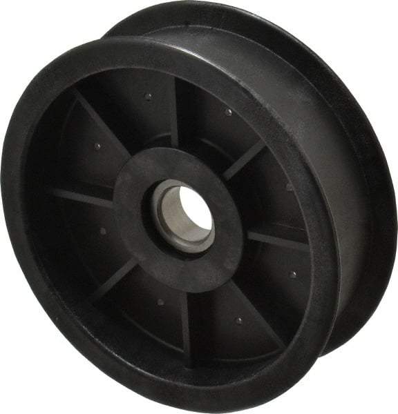 Fenner Drives - 17 Inside x 4-1/2" Outside Diam, 1.09" Wide Pulley Slot, Glass Reinforced Nylon Idler Pulley - For Use with Flat Belts, 29/32" Wide - Apex Tool & Supply