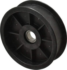 Fenner Drives - 17 Inside x 4-1/2" Outside Diam, 1.09" Wide Pulley Slot, Glass Reinforced Nylon Idler Pulley - For Use with Flat Belts, 29/32" Wide - Apex Tool & Supply