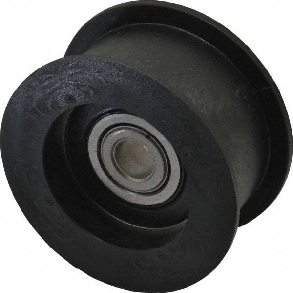 Fenner Drives - 3/8 Inside x 2.35" Outside Diam, 0.98" Wide Pulley Slot, Glass Reinforced Nylon Idler Pulley - For Use with Flat Belts, 7/8" Wide - Apex Tool & Supply