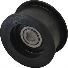 Fenner Drives - 3/8 Inside x 2.35" Outside Diam, 0.98" Wide Pulley Slot, Glass Reinforced Nylon Idler Pulley - For Use with Flat Belts, 7/8" Wide - Apex Tool & Supply