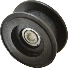Fenner Drives - 3/8 Inside x 2.76" Outside Diam, 0.82" Wide Pulley Slot, Glass Reinforced Nylon Idler Pulley - For Use with Flat Belts, 5/8" Wide - Apex Tool & Supply