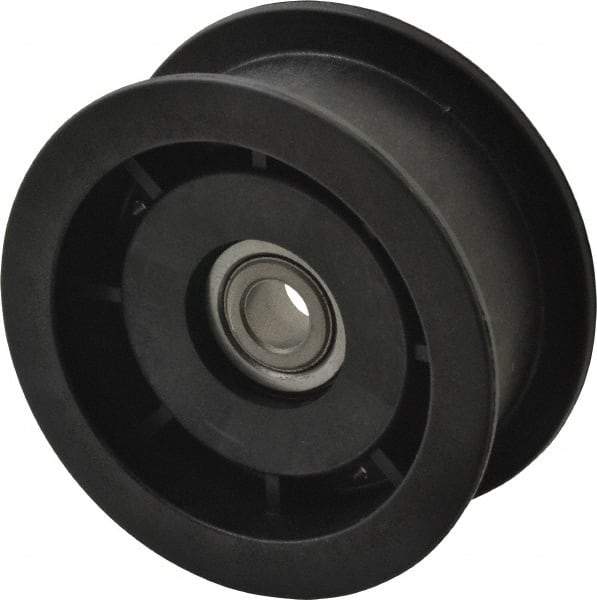 Fenner Drives - 3/8 Inside x 3" Outside Diam, 1.02" Wide Pulley Slot, Glass Reinforced Nylon Idler Pulley - For Use with Flat Belts, 7/8" Wide - Apex Tool & Supply