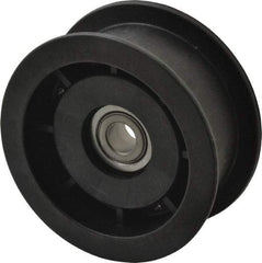Fenner Drives - 3/8 Inside x 3" Outside Diam, 1.02" Wide Pulley Slot, Glass Reinforced Nylon Idler Pulley - For Use with Flat Belts, 7/8" Wide - Apex Tool & Supply