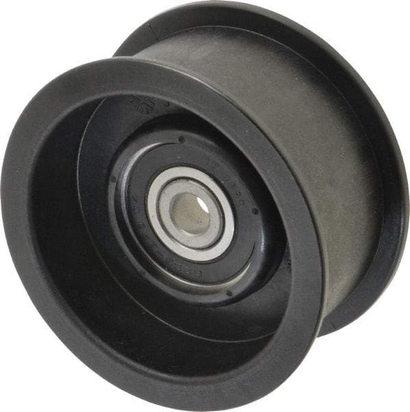 Fenner Drives - 3/8 Inside x 3.38" Outside Diam, 1.38" Wide Pulley Slot, Glass Reinforced Nylon Idler Pulley - For Use with Flat Belts, 1-1/8" Wide - Apex Tool & Supply