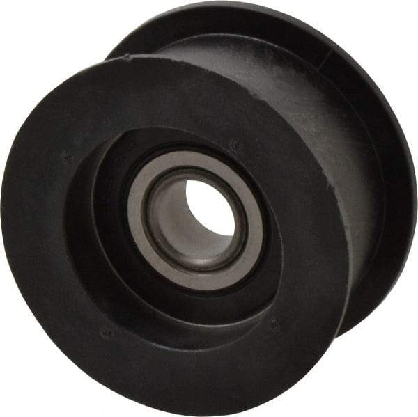 Fenner Drives - 1/2 Inside x 2.35" Outside Diam, 0.98" Wide Pulley Slot, Glass Reinforced Nylon Idler Pulley - For Use with Flat Belts, 7/8" Wide - Apex Tool & Supply