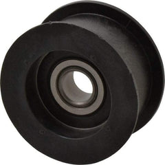 Fenner Drives - 1/2 Inside x 2.35" Outside Diam, 0.98" Wide Pulley Slot, Glass Reinforced Nylon Idler Pulley - For Use with Flat Belts, 7/8" Wide - Apex Tool & Supply