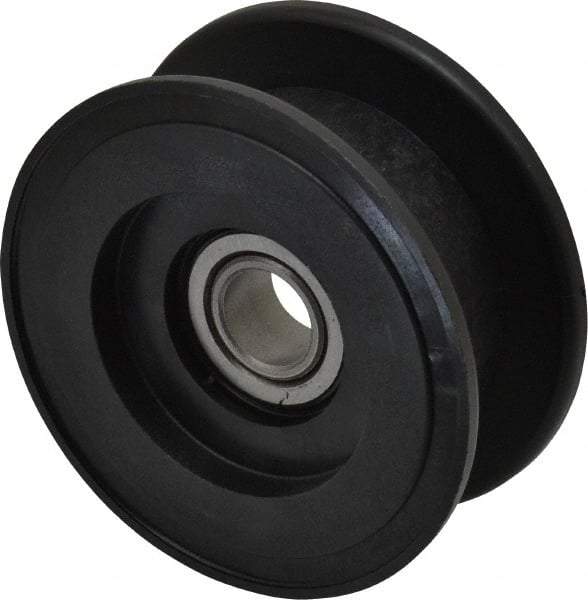Fenner Drives - 1/2 Inside x 2.76" Outside Diam, 0.82" Wide Pulley Slot, Glass Reinforced Nylon Idler Pulley - For Use with Flat Belts, 5/8" Wide - Apex Tool & Supply
