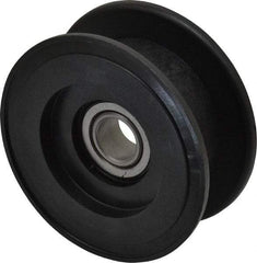Fenner Drives - 1/2 Inside x 2.76" Outside Diam, 0.82" Wide Pulley Slot, Glass Reinforced Nylon Idler Pulley - For Use with Flat Belts, 5/8" Wide - Apex Tool & Supply