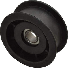Fenner Drives - 1/2 Inside x 3" Outside Diam, 1.02" Wide Pulley Slot, Glass Reinforced Nylon Idler Pulley - For Use with Flat Belts, 7/8" Wide - Apex Tool & Supply