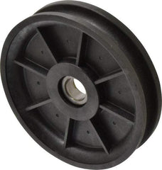 Fenner Drives - 17 Inside x 4.8" Outside Diam, 0.53" Wide Pulley Slot, Glass Reinforced Nylon Idler Pulley - 1/2" Belt Size Diam, For Use with Round Belts - Apex Tool & Supply