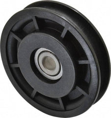 Fenner Drives - 3/8 Inside x 3.05" Outside Diam, 0.4" Wide Pulley Slot, Glass Reinforced Nylon Idler Pulley - 3/8" Belt Size Diam, For Use with Round Belts - Apex Tool & Supply