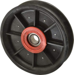 Fenner Drives - 1/2 Inside x 4.82" Outside Diam, 0.73" Wide Pulley Slot, Glass Reinforced Nylon Idler Pulley - 11/16" Belt Size Diam, For Use with Round Belts - Apex Tool & Supply