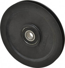 Fenner Drives - 1/2 Inside x 5-1/2" Outside Diam, 0.38" Wide Pulley Slot, Glass Reinforced Nylon Idler Pulley - 3/8" Belt Size Diam, For Use with Round Belts - Apex Tool & Supply