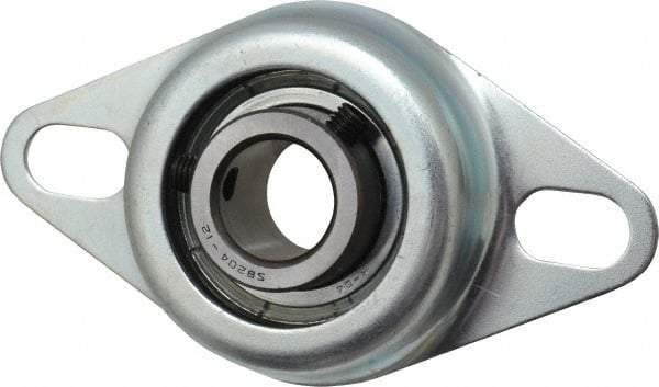 Value Collection - 3/4" ID, 1.2205" OAL x 4-1/2" OAH 2-Bolt Flange - 1,650 Lb Static Cap, 2,830 Lb Dyn Cap, 3-3/8" Btw Mnt Hole Ctrs, Stamped Steel Rubber Mount - Apex Tool & Supply