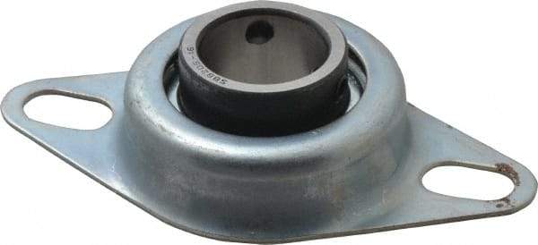 Value Collection - 1" ID, 1.2205" OAL x 4-1/2" OAH 2-Bolt Flange - 1,740 Lb Static Cap, 3,100 Lb Dyn Cap, 3-3/8" Btw Mnt Hole Ctrs, Stamped Steel Rubber Mount - Apex Tool & Supply