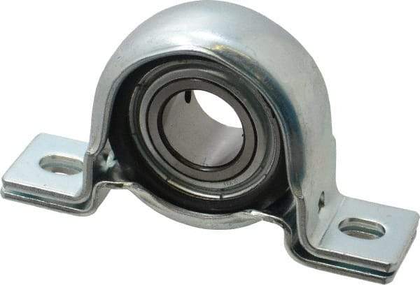 Value Collection - 1" ID, 4.5937" OAL x 2-5/8" OAH Pillow Block - 1,740 Lb Static Cap, 3,100 Lb Dyn Cap, 3-3/4" Btw Mnt Hole Ctrs, 1-5/16" Base-to-Ctr Ht, Stamped Steel Rubber Mount - Apex Tool & Supply