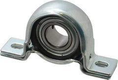 Value Collection - 1" ID, 4.5937" OAL x 2-5/8" OAH Pillow Block - 1,740 Lb Static Cap, 3,100 Lb Dyn Cap, 3-3/4" Btw Mnt Hole Ctrs, 1-5/16" Base-to-Ctr Ht, Stamped Steel Rubber Mount - Apex Tool & Supply