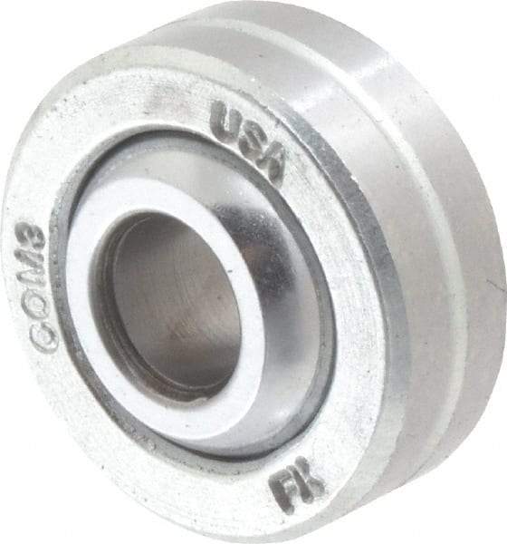 Made in USA - 3/16" Bore Diam, 3,250 Lb Dynamic Capacity, 9/32" Wide, Ball-Joint Spherical Plain Bearing - 9/16" OD - Apex Tool & Supply
