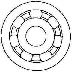 Made in USA - 20mm Bore Diam, 47mm OD, Open Plastic Race Radial Ball Bearing - 14mm Wide, 1 Row, Round Bore, 52 Lb Static Capacity, 78 Lb Dynamic Capacity - Apex Tool & Supply