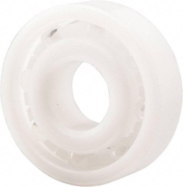 Made in USA - 10mm Bore Diam, 26mm OD, Open Plastic Race Radial Ball Bearing - 8mm Wide, 1 Row, Round Bore, 33 Lb Static Capacity, 42 Lb Dynamic Capacity - Apex Tool & Supply