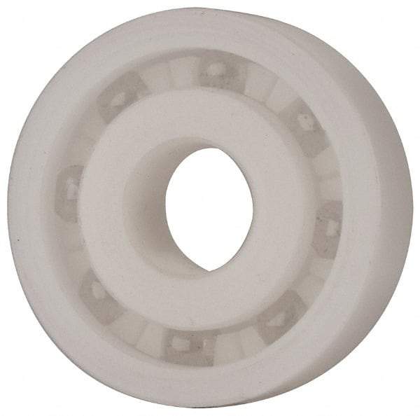 Made in USA - 10mm Bore Diam, 30mm OD, Open Plastic Race Radial Ball Bearing - 9mm Wide, 1 Row, Round Bore, 43 Lb Static Capacity, 55 Lb Dynamic Capacity - Apex Tool & Supply