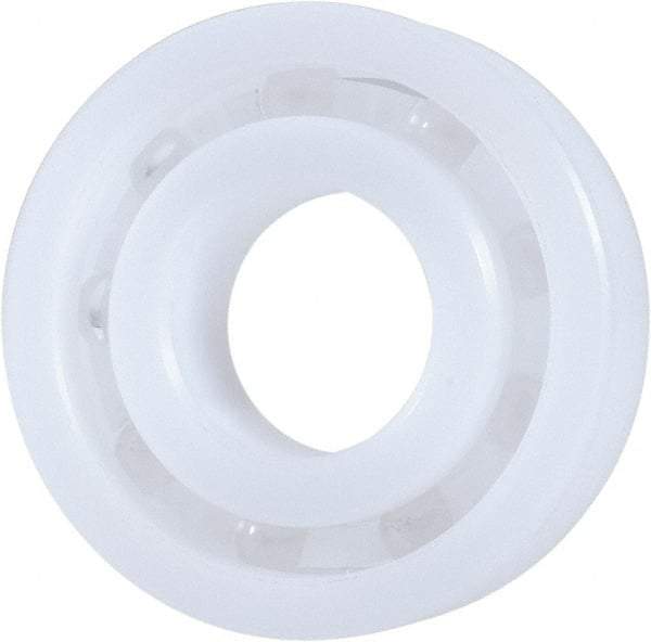 Made in USA - 15mm Bore Diam, 35mm OD, Open Plastic Race Radial Ball Bearing - 11mm Wide, 1 Row, Round Bore, 46 Lb Static Capacity, 69 Lb Dynamic Capacity - Apex Tool & Supply